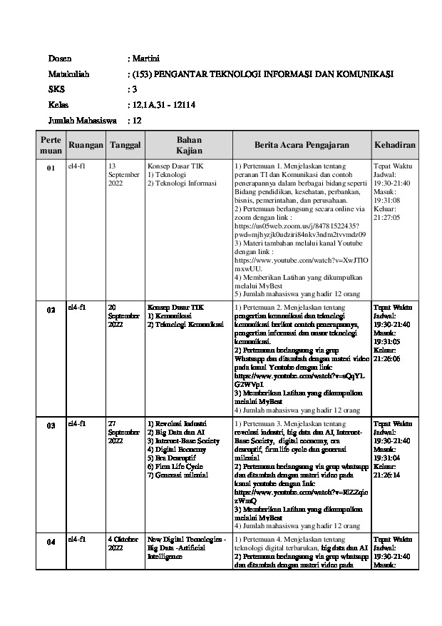 courses
